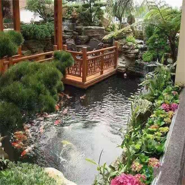 蓬莱院子小鱼池假山设计